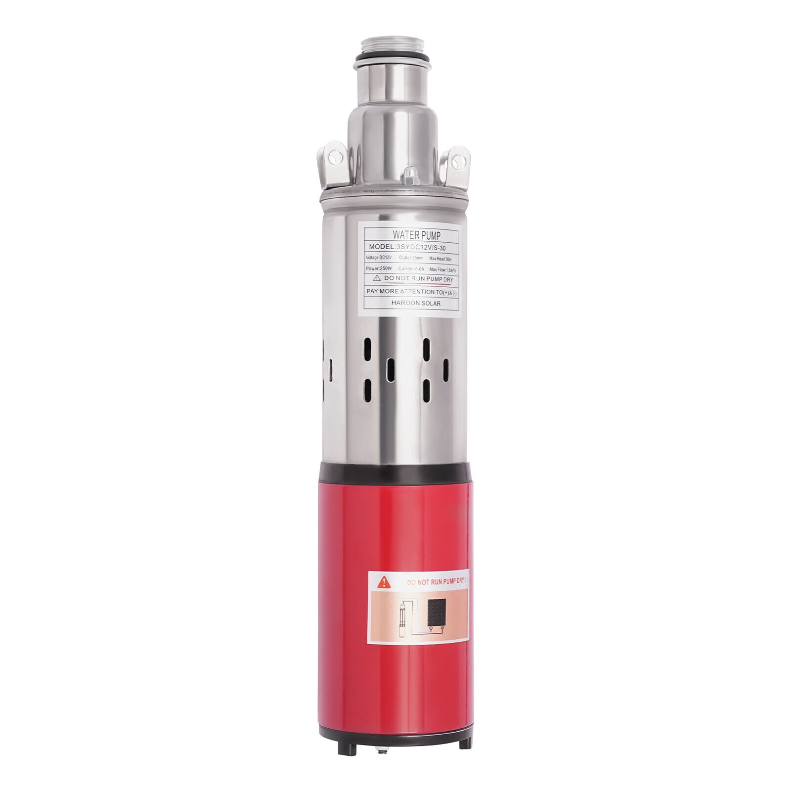 Solar Submersible Pump Deep Well Water DC Pump Kit Stainless Steel 12V 1500L/H