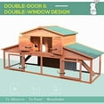 thumbnail image 5 of Pawhut Wooden Bunny Rabbit Hutch, Brown, 91", Large, 5 of 9