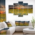 thumbnail image 1 of Sunflower Sunset with Cloudy Sky - Large Landscape Canvas Art, 1 of 3