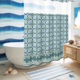 thumbnail image 5 of No Hook Shower Curtain, Blue Flowers Shower Curtains for Bathroom with See Through Top Window, Farmhouse Country Abstract Floral Patterned Waterproof & Washable Bath Curtain Extra Long 72"x84", 5 of 9