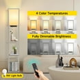 thumbnail image 6 of OUTON Floor Lamp with Shelves and Charging,  63.7''  Dimmable Standing Tall Wood Shelf Lamp with Remote for Living Room, Bedroom, Grey, 6 of 11