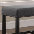 thumbnail image 4 of Dining Benches Biony Fabric Counter Height Dining Bench with Nailhead Trim, Grey,Dining Benches With Storage, 4 of 5