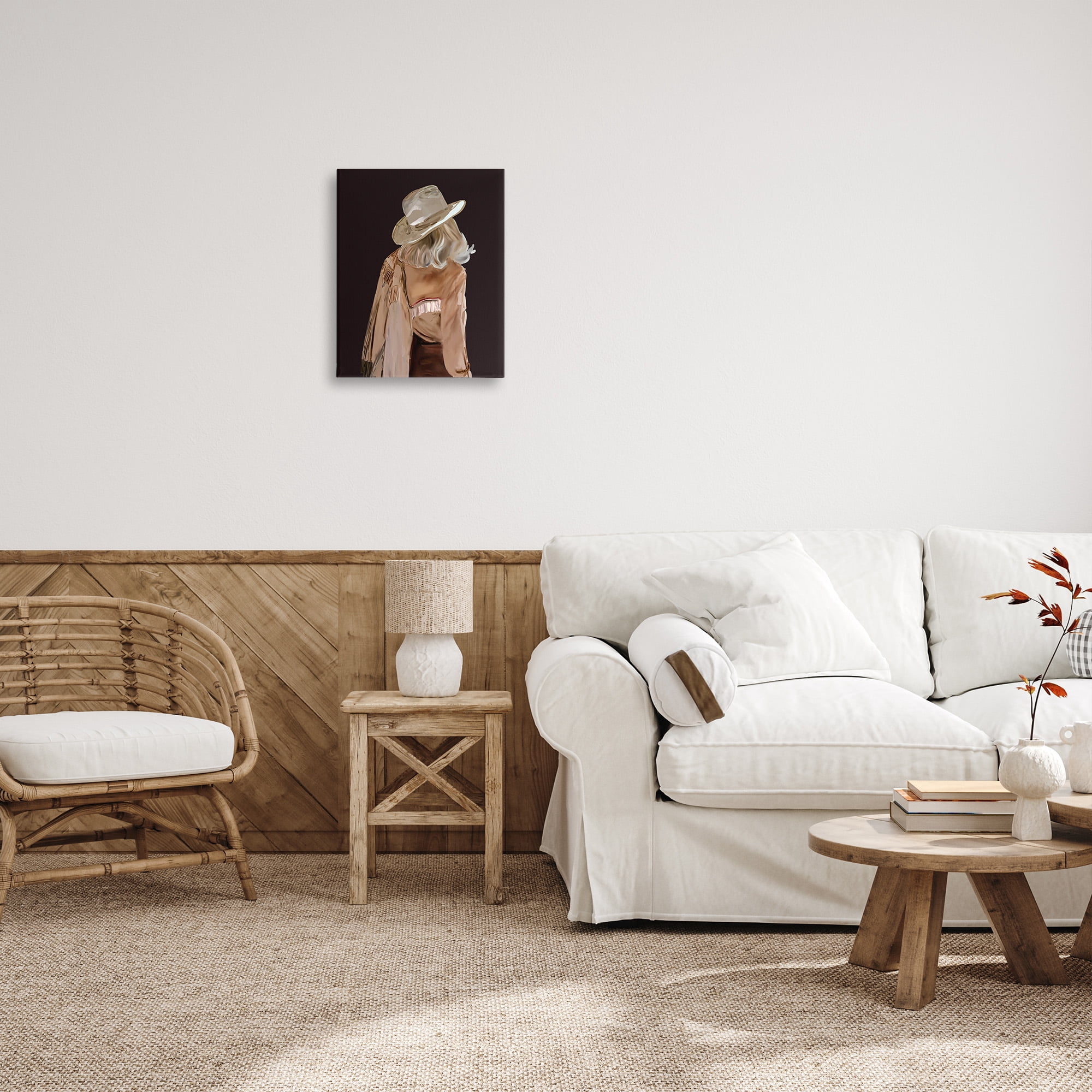 Stupell Industries Abstract Southwestern Cowgirl Abstract Painting Gallery Wrapped Canvas Art Print Wall Art, 16 x 20