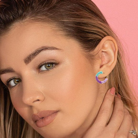 Stainless Steel Gold Hoop Earrings Tiny Screw Back Cartilage Earring Fashion Versatile Exquisite Handmade Beaded Earrings Hypoallergenic Creative Drop Earrings Jewelry Gifts Warehouse Sale Clearance