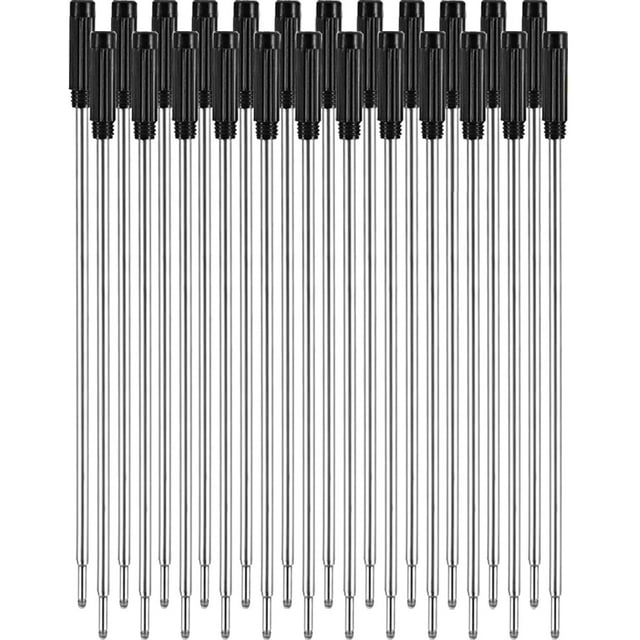 24 Pieces Replaceable Ballpoint Pen Refills Smooth Writing 4.5 Inch (11.6 cm) and 1 mm Medium Tip (Black)