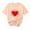 Beige, variant on Purcolt Valentines Day Shirts for Women Funny Love Heart Print Shirts Casual Round Neck Valentine Tunic Short Sleeve Tops