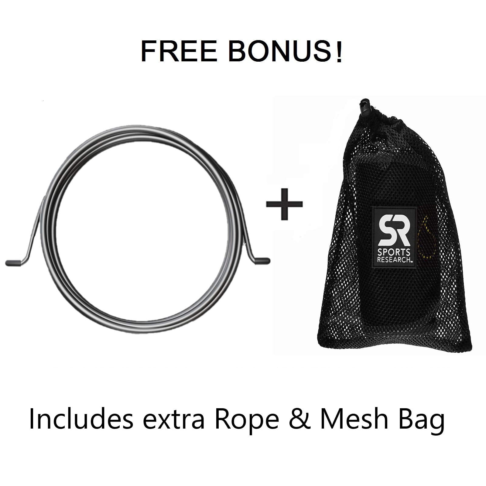Sports Research Sweet Sweat Speed Rope, Black, 1 Jump Rope