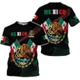 thumbnail image 2 of Mostprints Custom Mexico Shirts Personalized Name Mexican 3D Flag Shirt for Men Women Aztec Unisex US Eagle Pride Camisas (XL), 2 of 8