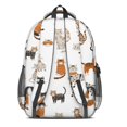 thumbnail image 3 of Multicolor Cat White Pattern Backpack for School, Cute School Bag with Adjustable Shoulder Straps and Padded Back, 16.9"x12.6"x5.9", 3 of 5