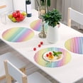 thumbnail image 6 of Ryvnso Colorful Polka Dots in Lines Round Plate Mats Dining Table Placemat Set of 4 for Holiday Decoration, 6 of 7