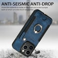 thumbnail image 3 of Allytech Wallet Cards Holder Case for Apple iPhone 16 Pro with Ring Holder, Premium PU Leather Retro Hand Wrist Stand Shockproof Compatible with Car Mount - Blue, 3 of 16