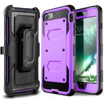 FIEWESEY for iPhone Se 2022 Case,Rugged Holster Armor Cover[Heavy Duty Protection ] Bumper Case [Belt Swivel Clip]   [Kickstand] for iPhone Se 2020/Se 2022/iPhone 7/iPhone 8 4.7 Inch(Purple)