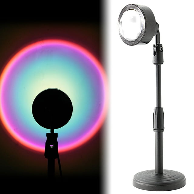 Sunset Projector , Rainbow Floor Stand Modern Projection for Party Movie Cinema Theme Bedroom Decor