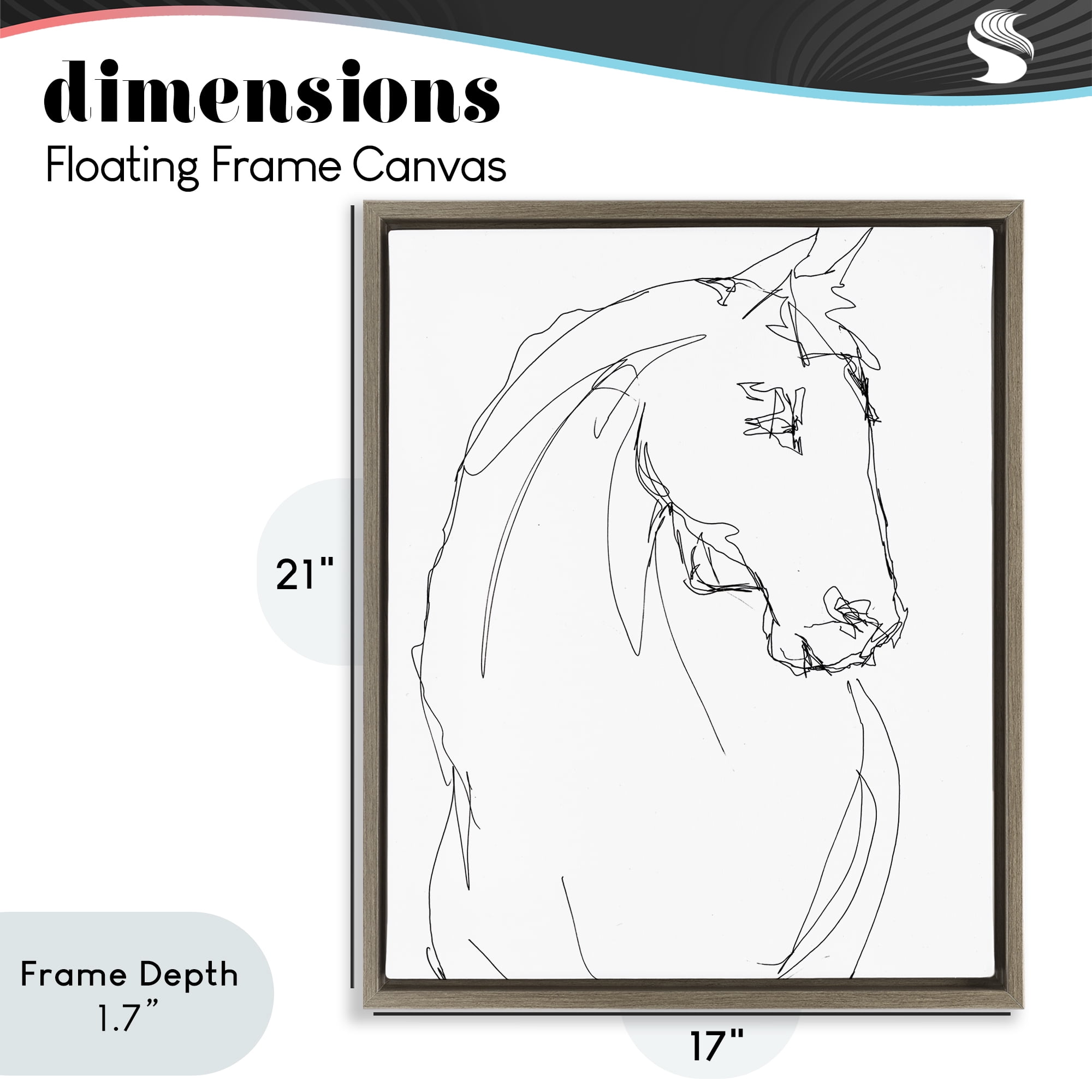 Stupell Industries Sketched Horse Contour Brown Framed Floater Canvas Wall Art, design by Lorenzo Collective