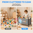 thumbnail image 6 of GRANNY SAYS Toy Box, 135L Toy Chest with Locking Wheels, Kids Extra Large Toy Bins, Gray, 6 of 10
