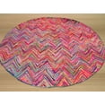 thumbnail image 2 of Hand-tufted Cotton Transitional Abstract Sari Chevron Rug, 2 of 3
