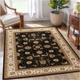 thumbnail image 2 of JERFIT Black and Ivory Traditional Area Rug 7x10 Feet, Victorian Ornate Pattern Non-Shedding Stain Resistant Indoor Rug for High Traffic Areas, Soft Polypropylene Carpet for Living Room Bedroom, 2 of 6