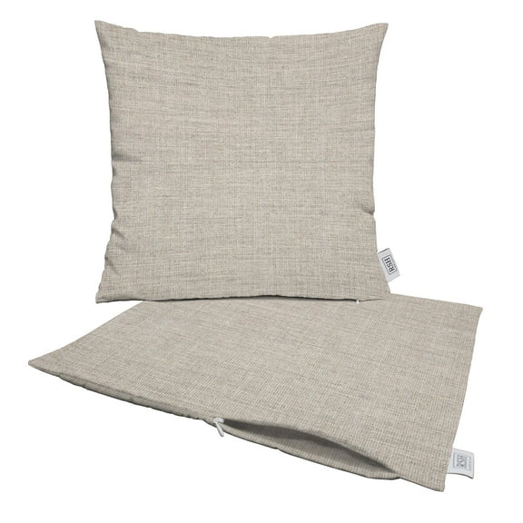 RSH Decor: Sunbrella Pillow Covers Set of 2 | 24" x 24" Square Covers | Weather-Resistant Sunbrella Fabric | Cast Silver