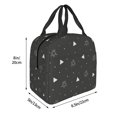 thumbnail image 5 of Black Geometric Star Pattern Lunch Bag Thick Aluminum Foil Tote Cooler for Women Office Picnic Gift, 5 of 7