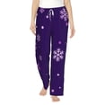 thumbnail image 2 of Lsque Crystal Purple Snowflake Print Women's Pajama Pants, Lounge Pant - Comfortable Home Wear,Elastic Waistband, Stylish Design-X-Large, 2 of 9