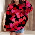 thumbnail image 2 of TIREOW Girls Hoodies Cute Heart Print Long Sleeve Hooded Sweatshirts Trendy Versatile Loose Casual Pullover Sweatshirts Tops, 2 of 5