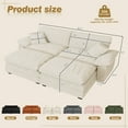 thumbnail image 2 of Muumblus Comfy Modular Sectional Sofa with 2 Ottoman, Deep Seat 80.5" Modern Oversized Corduroy Cloud Couch, Fluffy Deep Seat Chaise Lounge Sleeper Sofa for Living Room Apartment, White, 2 of 10