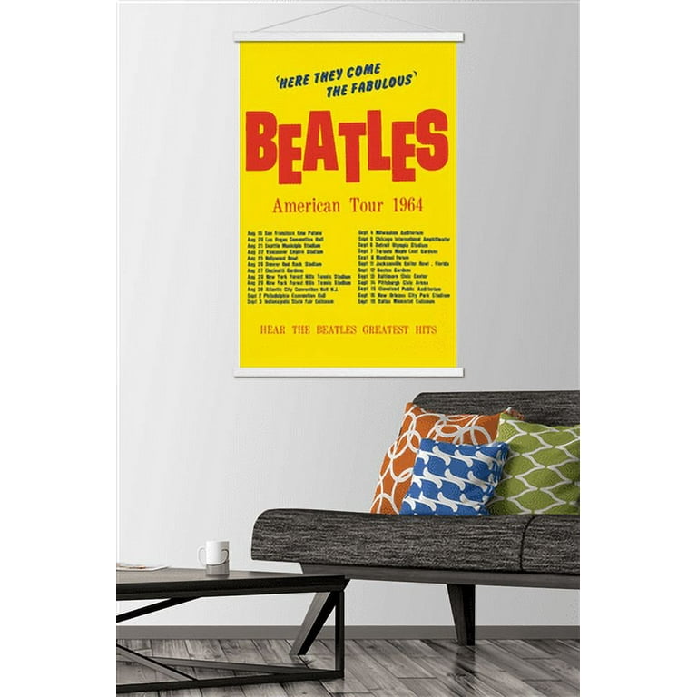 ビートルズのパネル The Beatles - American Tour 1964 Wall Poster with Wooden