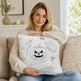 thumbnail image 3 of 1Pc Halloween Pillow Cover Spooky Ghost Jack O Lantern Embroidered White Throw Pillow Cover for Indoor Halloween Decor Fall Home Decor for Living Room Couch, 3 of 7