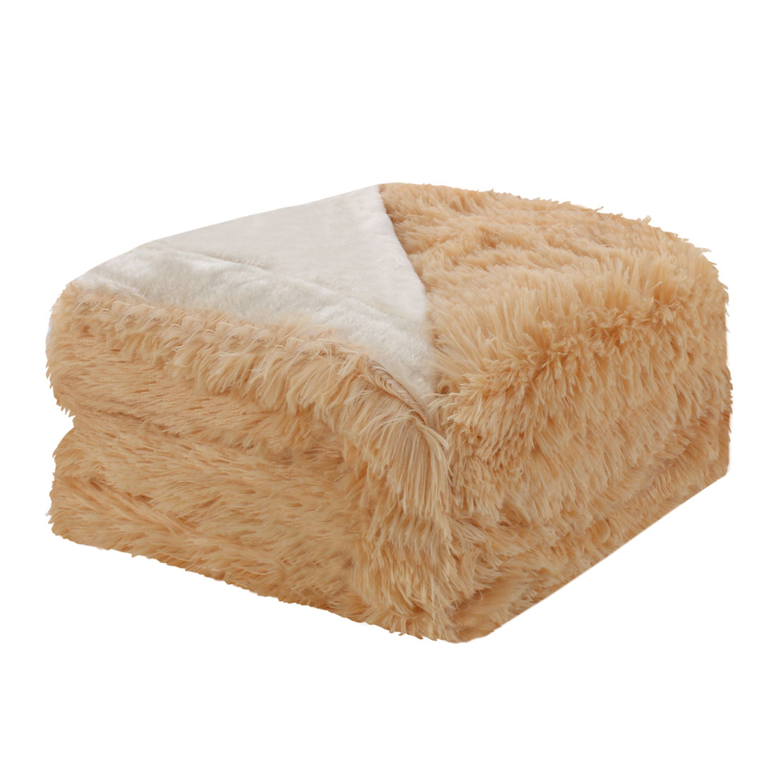 PiccoCasa Soft Decorative Shaggy Faux Fur Plush Queen Size Blanket,78
