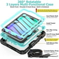 thumbnail image 7 of Case for iPad Mini 7 (A17 Pro) 2024 / iPads Mini 6 8.3" Full-Body Shockproof Protective Case with Screen Protector, 360° Rotating Stand, Hand/Shoulder Strap for iPad Mini 7th/ 6th Generation, 7 of 7