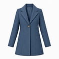 thumbnail image 4 of JOANKDMI Winter Wool Blend Pea Coat for Women Elegant Notched Lapel Single Breasted Mid-Length Trench Coat Casual Fall Office Dressy Outerwear Overcoat with Pockets, 4 of 7