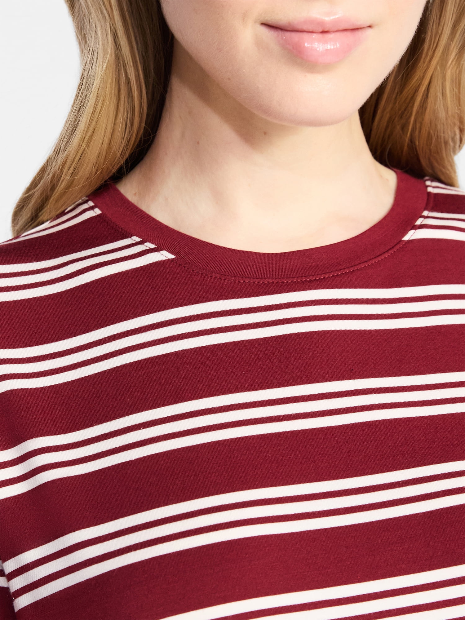 Time and Tru Women's Boxy Tee with Short Sleeves, Sizes XS-XXXL