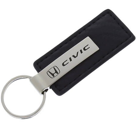 AutoGold Honda Civic Black CF Carbon Fiber Leather Logo Key Chain Ring Tag Fob Lanyard KC1550.CIV