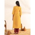thumbnail image 5 of Janasya Indian Women's Mustard Crepe Ethnic Printed A-Line Maternity Kurta, 5 of 5