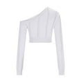 thumbnail image 5 of cfhntfmh Cropped Sweater for Women One-Shoulder Long Sleeve Pullover Tops Slim Stretch Cutout Knitted Shirts, 5 of 6