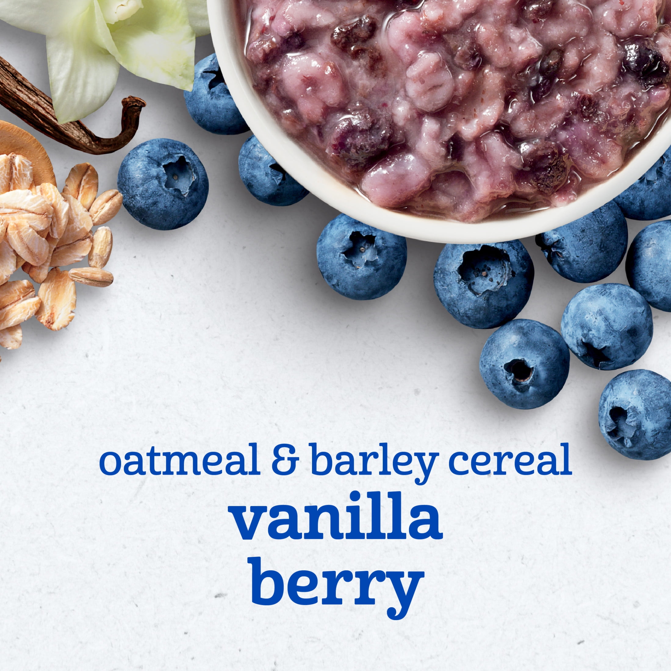 (12 pack) Gerber Toddler Food, Oatmeal and Barley Vanilla Berry Cereal, Toddler Oatmeal 4.5 oz