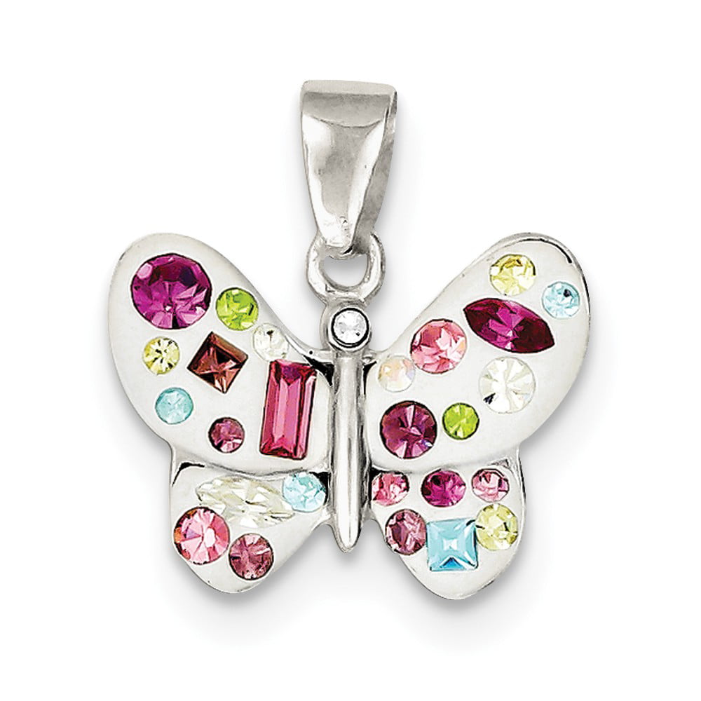 Pendants Animal Charms .925 Sterling Silver Stellux Crystal Butterfly Charm