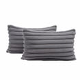 thumbnail image 1 of Juego de 2 Fundas de Cojines 30 x 50 cm Gris Piel Sintética Patrón de Rayas Felpa Fundas de Cojines Decorativas Ultra Suaves Fundas de Cojines Cojines Decorativos Cojines para sofá Dormitorio Sala de, 1 of 5