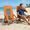 Orange, variant on LAZY BUDDY 2 Pack High Back Beach Chair with Carry Bag, Folding Camping Chair with Cup Holder, Breathable Mesh Back