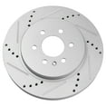 thumbnail image 5 of TRQ Rear Performance Brake Rotors Set Premium G-Coated Cross Drilled & Slotted Fits Select 2004-2009 Cadillac SRX, 5 of 6