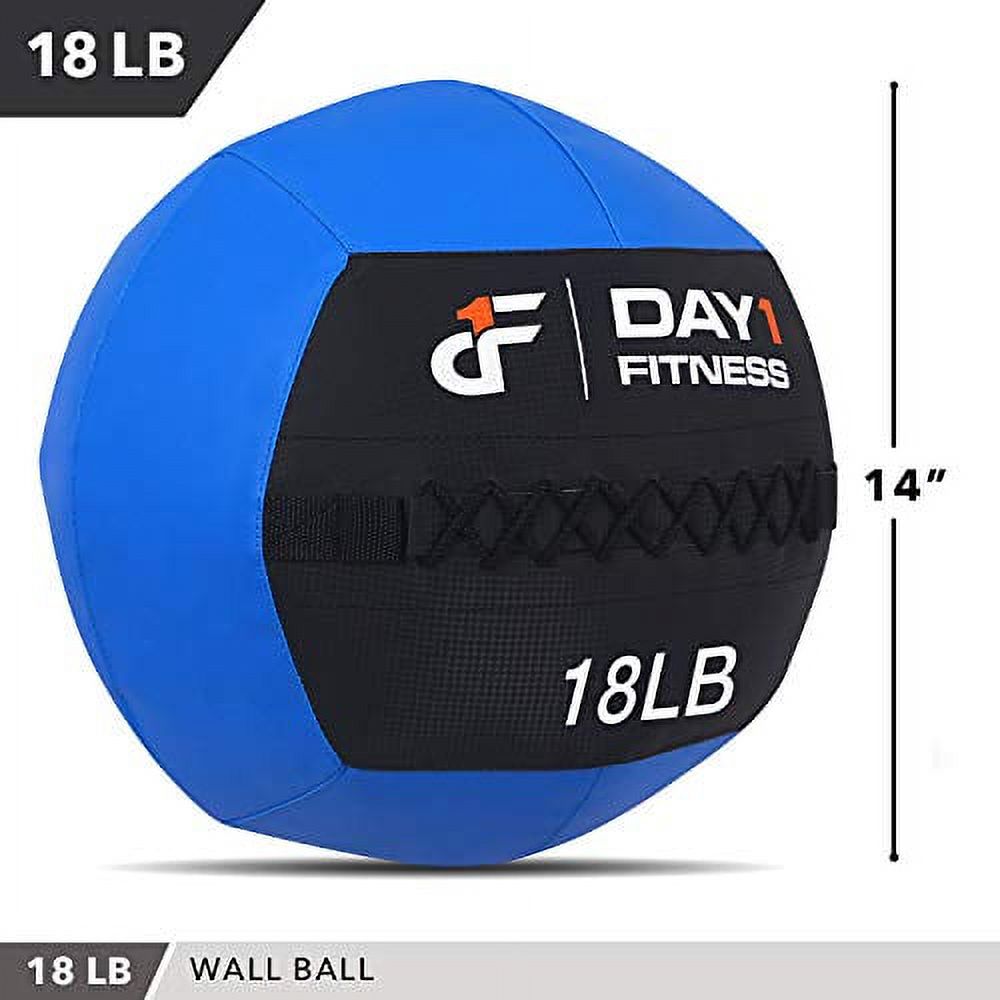 Day1Fitness Blue Soft Wall Medicine Ball 18 Pounds