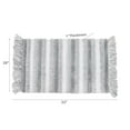 thumbnail image 2 of Microfibre Striped Bath Mat With Fringe Silver 20X32, 2 of 4