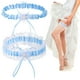 thumbnail image 4 of Minnieouse 2Pcs Women Leg Garter Belt Fashion Bridal Belts Beautiful Birthday Suspender Embroidered Accessories Lace Wedding Cosplay Type3, 4 of 6