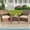 3pcs/Beige, variant on Elposun 4 Steel Hand-woven Outdoor Conversation Sets with Sofa and Table, Brown/Gray
