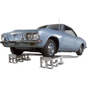 Low-Profile Aluminum Vehicle Service Stands with Removable Ramps
