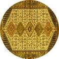 thumbnail image 1 of Ahgly Company Indoor Round Persian Yellow Traditional Area Rugs, 3' Round, 1 of 4