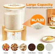 Peakora Bamboo Cereal Dispenser Cereal Containers Storage Cereal Dispenser for Pantry Organization and Storage Organization and Storage Natural
