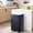 black, variant on 16 Gal Dual Trash Can for Kitchen, 2 x 30 L Stainless Steel Garbage Can with Lid, Double Compartments and Inner Bucket, Step-on Metal Trash and Recycle Bin Combo, for Home Office, Silver