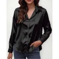 thumbnail image 1 of Blusa Moda Casual Holgada Elegante Manga Larga Para Mujer,Negro,L, 1 of 4