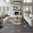 thumbnail image 3 of Daisy Butterfly Area Rugs 5'x8', Washable Small Throw Rugs for Classroom Bedroom, Spring Floral Butterflies Grey Modern Art Indoor Outdoor Rug Non-Slip Low Pile Carpet Runner Reversible Floor Mats, 3 of 8